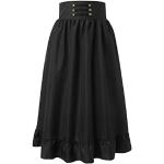 Schwarze Gothic Maxiröcke mit Schnalle aus Tüll für Damen Größe S 