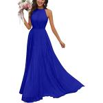 Royalblaue Elegante Maxi Lange Abendkleider aus Chiffon für Damen Größe L 