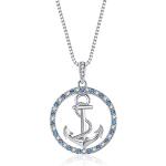 Blaue Maritime Silberketten mit Namen aus Silber mit Zirkon für Damen zum Muttertag 