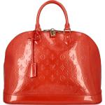 Rote Unifarbene Louis Vuitton Lederhandtaschen mit Reißverschluss aus Leder mit Innentaschen für Damen Klein 