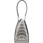 Silberne Louis Vuitton Lederhandtaschen mit Reißverschluss aus Leder für Damen 