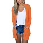 Orange Elegante Wasserdichte Atmungsaktive Mini Damencardigans mit Reißverschluss Größe L für den für den Herbst 