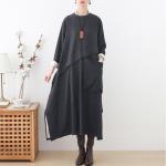 Rundhals-Ausschnitt Winterkleider aus Baumwolle für Damen Einheitsgröße 