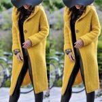 Gelbe Kapuzenmäntel aus Baumwollmischung mit Kapuze für Damen Größe XL für den für den Herbst 