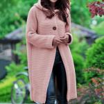 Rosa Kapuzenmäntel aus Baumwollmischung mit Kapuze für Damen Größe M für den für den Herbst 