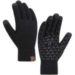 Reduzierte Schwarze Strick-Handschuhe für Damen Einheitsgröße für den für den Winter 