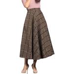 Khakifarbene Karo Vintage Maxi Maxiröcke für Damen Größe XL für den für den Winter 