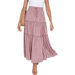 Rosa Casual Maxi Maxiröcke aus Polyester für Damen Übergrößen für Partys für den für den Sommer 