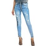Anthrazitfarbene Gestreifte Jeans Hotpants aus Baumwolle für Damen Übergrößen für den für den Sommer 