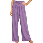 Violette Atmungsaktive Palazzo-Hosen aus Baumwolle für Damen Größe 3 XL 