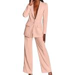 Pinke Business Damenhosenanzüge mit Reißverschluss aus Baumwolle Größe XS 2-teilig für den für den Winter 