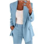 Hellblaue Business Damenhosenanzüge Größe M 2-teilig für Partys für den für den Herbst 