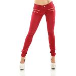 Rote Slim Fit Jeans aus Denim für Damen Größe S 