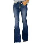 Blaue Vintage Hüftjeans & Low Waist Jeans mit Reißverschluss aus Leder für Damen Größe XS Große Größen für den für den Winter 