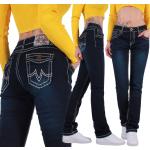 Blaue Hüftjeans & Low Waist Jeans aus Baumwollmischung für Damen 
