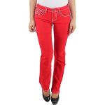 Rote Hüftjeans & Low Waist Jeans mit Reißverschluss aus Denim für Damen Größe M 