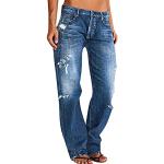 Hellblaue Vintage Ripped Jeans & Zerrissene Jeans aus Leder für Damen Größe S Petite für den für den Sommer 