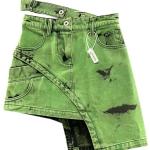 Grüne Mini Jeans-Miniröcke aus Wolle für Damen Übergrößen 