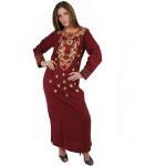 Egypt Bazar Damen-Kaftan Hauskleid aus 1001 Nacht, Größe: 5XL (64-66), bordeux