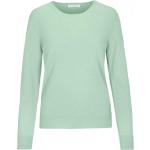 Mintgrüne Langärmelige In Linea Rundhals-Ausschnitt Kaschmir-Pullover aus Wolle für Damen Größe M für den für den Herbst 