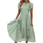 Unifarbene Vintage Langärmelige V-Ausschnitt Kurze Abendkleider aus Spitze für Damen Größe 3 XL für den für den Sommer 