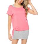 Rosa Oversize Shirtkleider aus Jersey enganliegend für Damen Größe S für Partys für den für den Sommer 