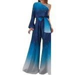 Blaue Elegante Langärmelige Cinderella Maxi Schulterfreie Shirtkleider für Damen Übergrößen für Partys für den für den Sommer 