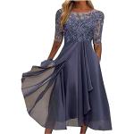 Hellblaue Elegante Langärmelige One Shoulder Chiffon-Abendkleider aus Chiffon für Damen Größe 5 XL für den für den Sommer 