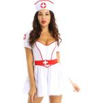 Weiße Krankenschwester-Kostüme aus Mesh für Damen Größe XL 
