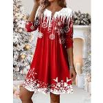 Rote Langärmelige Mini Minikleider & kurze Kleider für Damen zu Weihnachten 