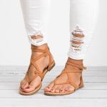 Braune Römersandalen & Gladiator Sandalen mit Riemchen für Damen Größe 43 für den für den Sommer 