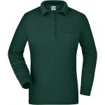 Dunkelgrüne Langärmelige Langarm-Poloshirts mit Knopf aus Baumwolle für Damen Größe 3 XL 