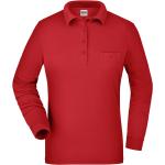 Rote Langärmelige Langarm-Poloshirts mit Knopf für Damen Größe 3 XL 