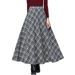 Graue Hahnentritt Casual Maxi Maxiröcke aus Wolle für Damen Größe XL für Partys für den für den Winter 