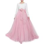 Rosa Maxi Maxiröcke aus Mesh für Damen Größe XL zur Hochzeit 