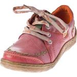 Damen Leder Halb Schuhe Comfort Sneakers Schwarz Grün Blau Rot Weiß Used Look Turnschuhe TMA EYES 1646, schuhe Größe:42 EU, Farbe schuhe:Rot