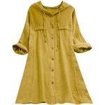 Braune Ethno Tunika-Blusen aus Musselin für Damen Größe XS für den für den Herbst 