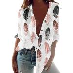 Pinke Leo-Look Elegante Rollkragen Tunika-Blusen aus Gummi für Damen Größe L Große Größen für den für den Sommer 
