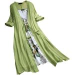 Grüne Leo-Look Boho 3/4-ärmelige Schulterfreie Neckholderkleider mit Rüschen aus Musselin für Damen Übergrößen Große Größen für Hochzeitsgäste für den für den Sommer 