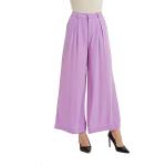 Pinke Unifarbene Atmungsaktive Palazzo-Hosen aus Polyester für Damen Größe M 
