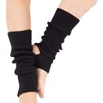 Schwarze Beinstulpen aus Acryl für Damen Einheitsgröße für den für den Winter 