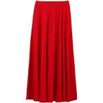 Rote Unifarbene Vintage Maxi Leinenröcke aus Baumwolle für Damen 