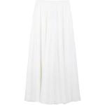 Weiße Unifarbene Vintage Maxi Leinenröcke aus Baumwolle für Damen 
