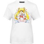 Weiße Kurzärmelige Sailor Moon T-Shirts aus Polyester für Damen Größe L 