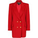 Rote Unifarbene ESCADA Maxi Langmäntel mit Schulterpolstern für Damen Größe XS für den für den Herbst 