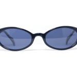 Blaue Ovale Retro Sonnenbrillen für Herren 