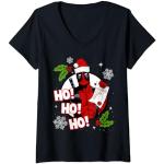 Schwarze Deadpool V-Ausschnitt T-Shirts für Damen Größe S Weihnachten 