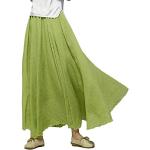 Grüne Elegante Maxi Leinenröcke aus Leinen für Damen Größe XS 