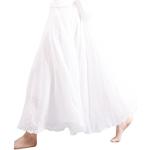Weiße Unifarbene Elegante Maxi Leinenröcke aus Baumwolle für Damen Größe XS 