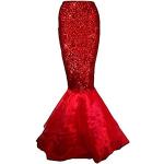 Rote Maxi Meerjungfrau-Kostüme mit Pailletten aus Mesh für Herren Größe XL 
